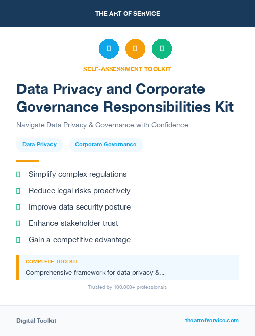 Data Privacy and Corporate Governance Responsibilities Kit