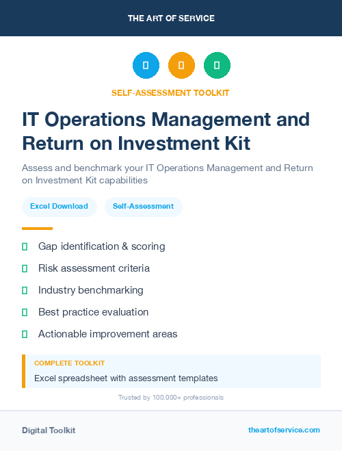 IT Operations Management and Return on Investment Kit
