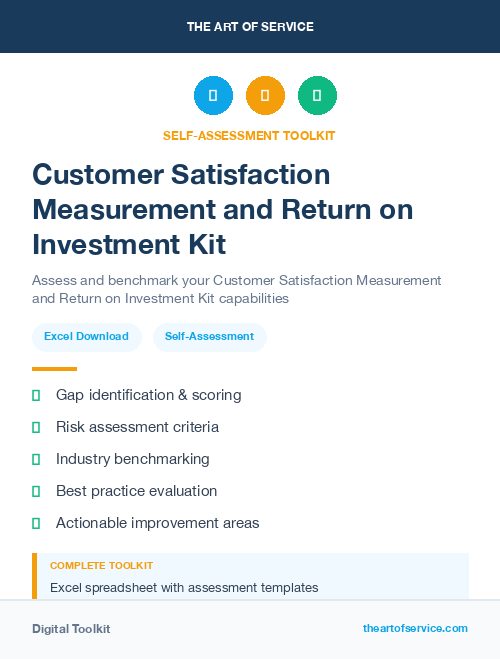 Customer Satisfaction Measurement and Return on Investment Kit