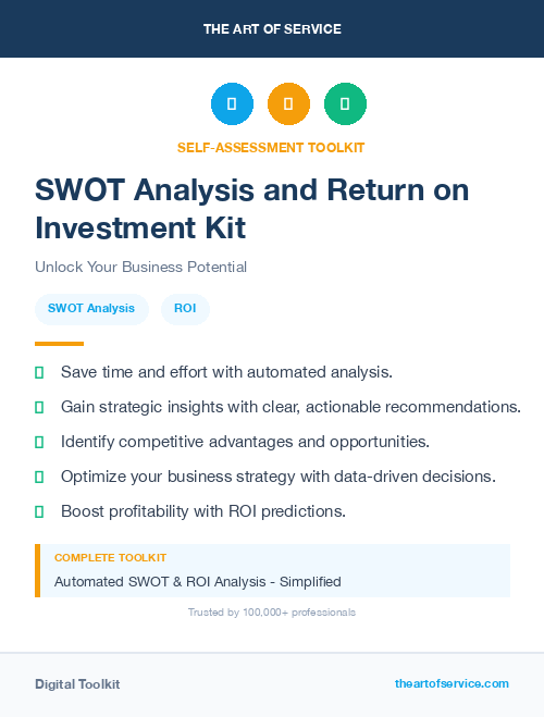 SWOT Analysis and Return on Investment Kit