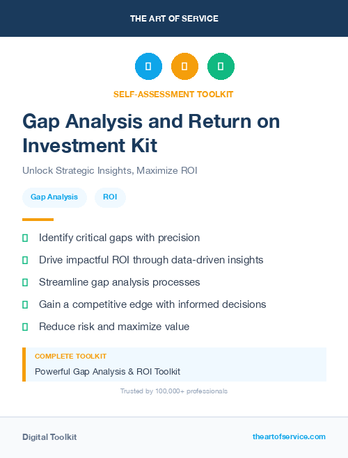 Gap Analysis and Return on Investment Kit
