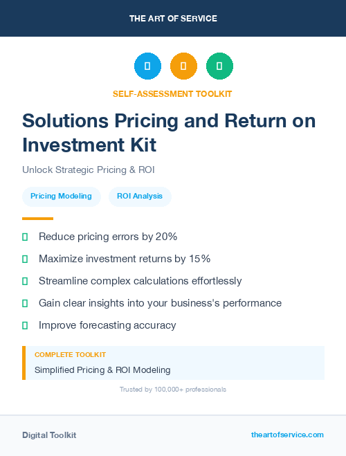 Solutions Pricing and Return on Investment Kit