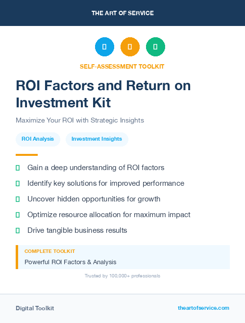 ROI Factors and Return on Investment Kit