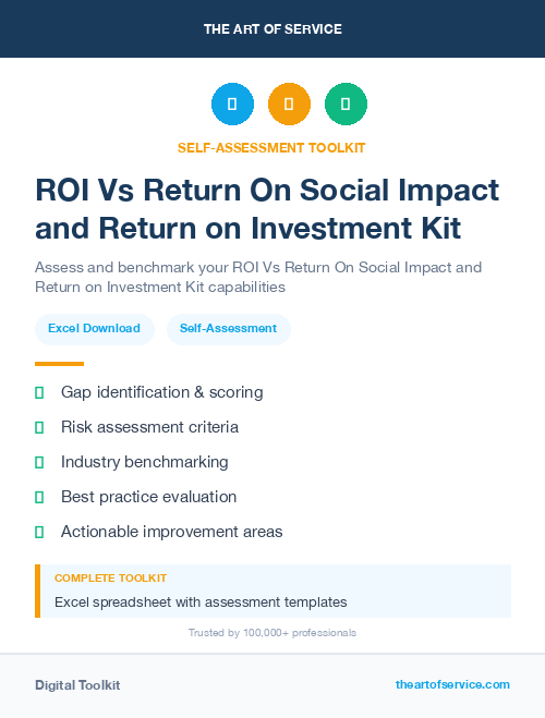 ROI Vs Return On Social Impact and Return on Investment Kit