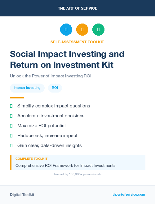 Social Impact Investing and Return on Investment Kit
