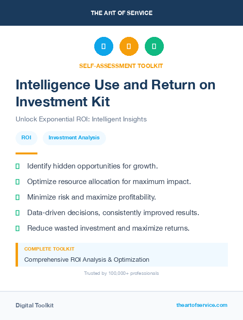 Intelligence Use and Return on Investment Kit