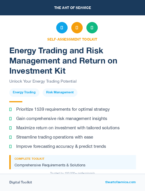 Energy Trading and Risk Management and Return on Investment Kit