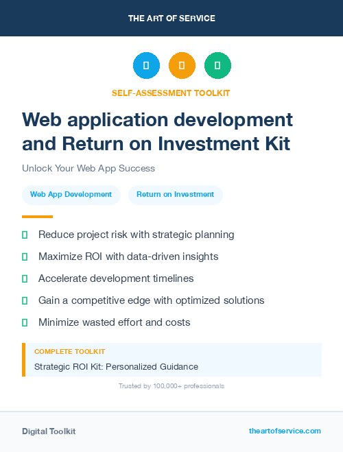Web application development and Return on Investment Kit