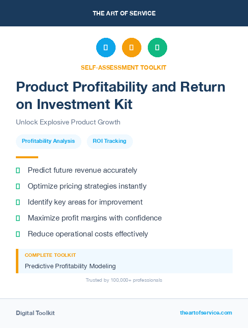 Product Profitability and Return on Investment Kit