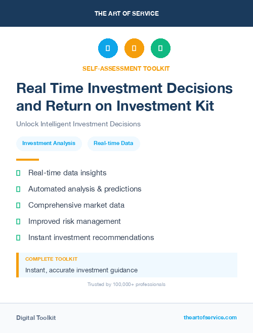 Real Time Investment Decisions and Return on Investment Kit