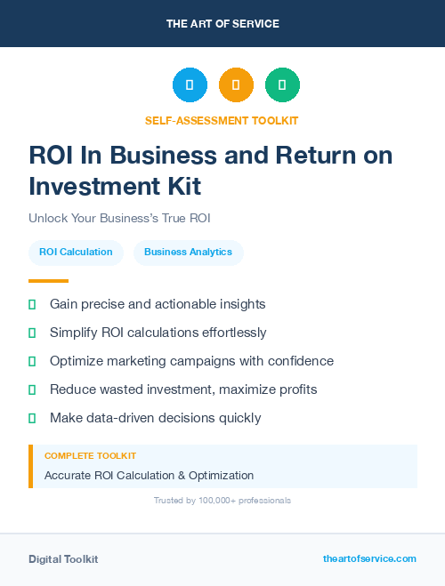 ROI In Business and Return on Investment Kit