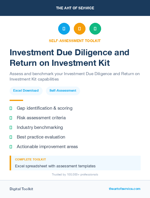 Investment Due Diligence and Return on Investment Kit