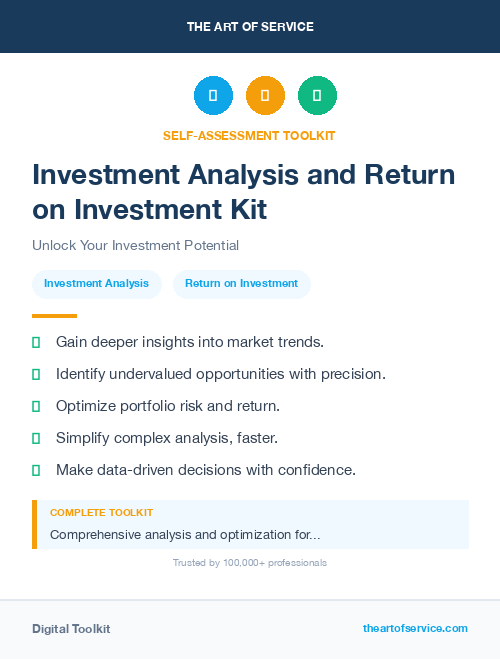 Investment Analysis and Return on Investment Kit