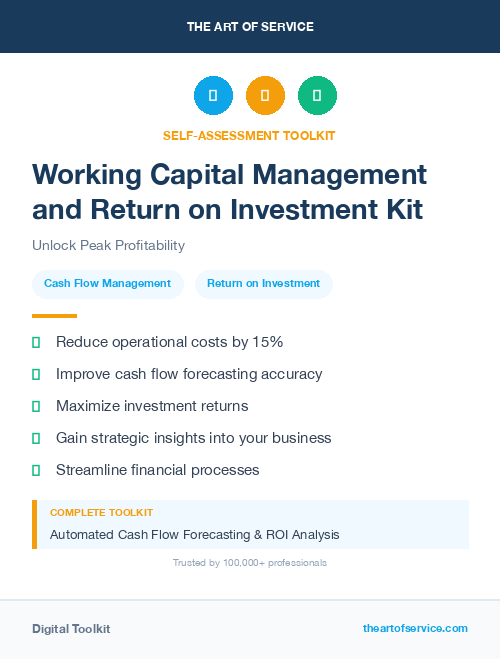 Working Capital Management and Return on Investment Kit