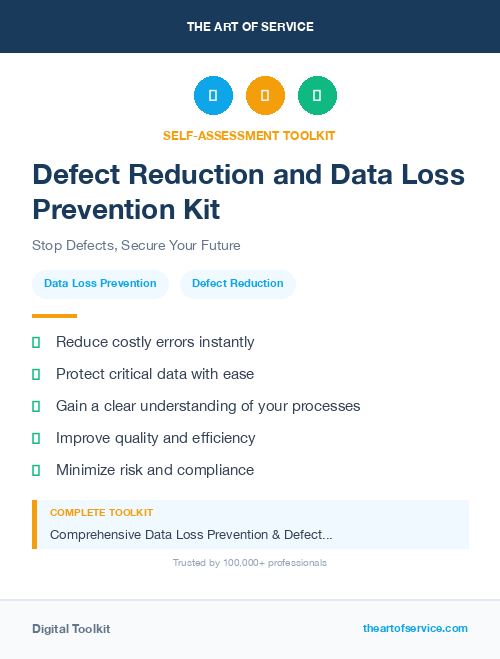 Defect Reduction and Data Loss Prevention Kit