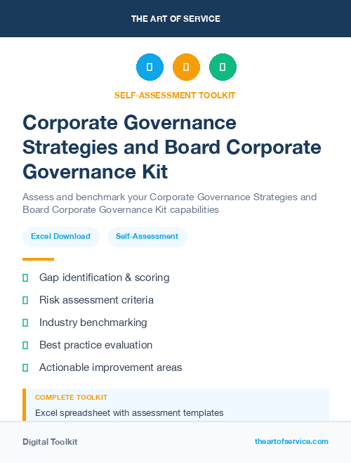 Corporate Governance Strategies and Board Corporate Governance Kit