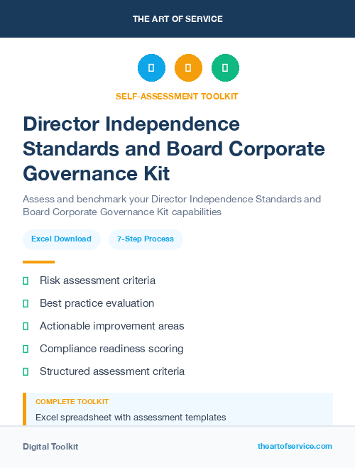 Director Independence Standards and Board Corporate Governance Kit