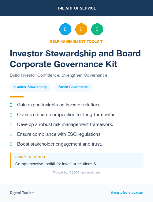 Investor Stewardship and Board Corporate Governance Kit