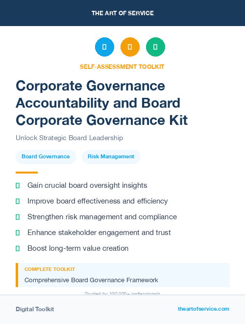 Corporate Governance Accountability and Board Corporate Governance Kit