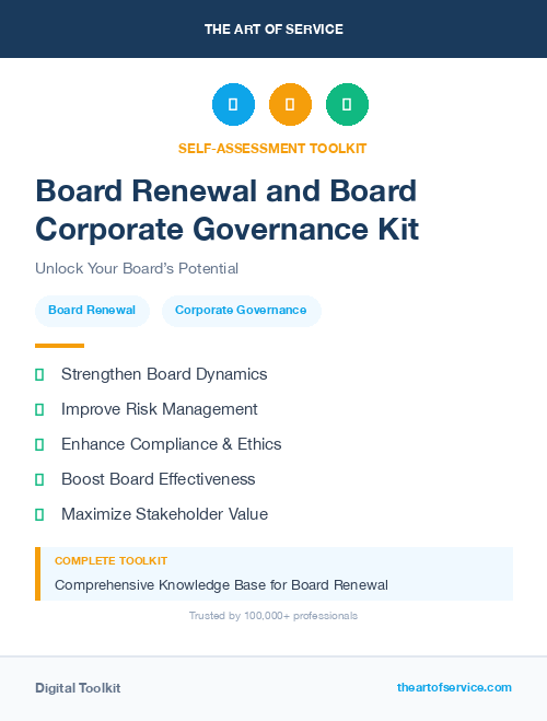 Board Renewal and Board Corporate Governance Kit