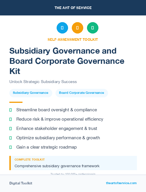 Subsidiary Governance and Board Corporate Governance Kit