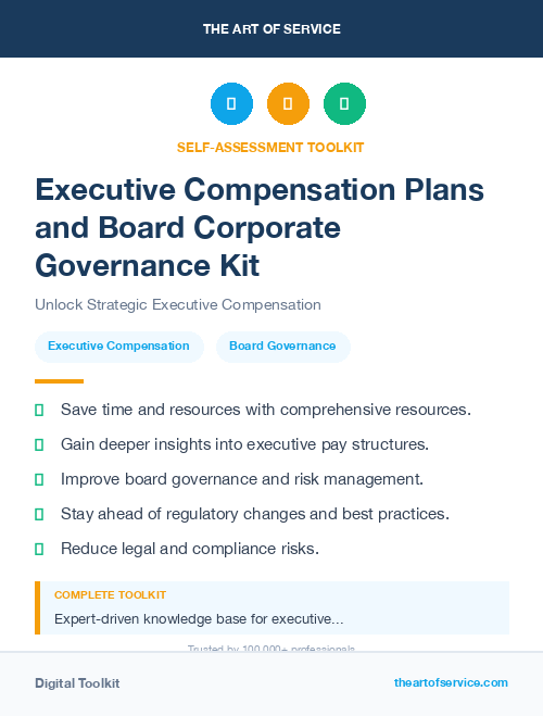 Executive Compensation Plans and Board Corporate Governance Kit