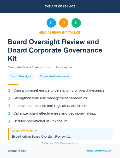 Board Oversight Review and Board Corporate Governance Kit