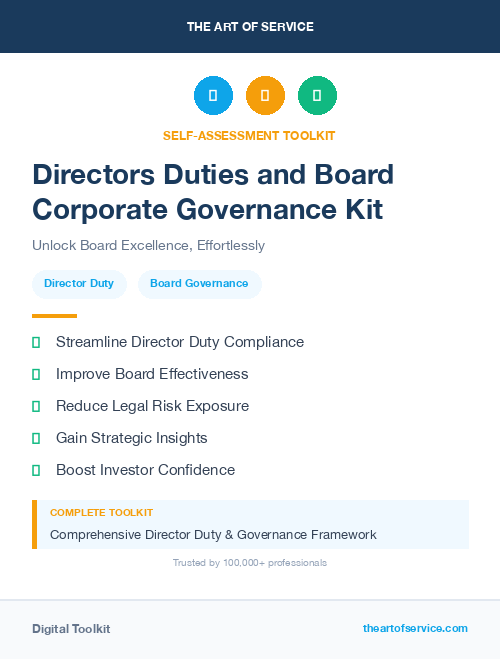 Directors Duties and Board Corporate Governance Kit