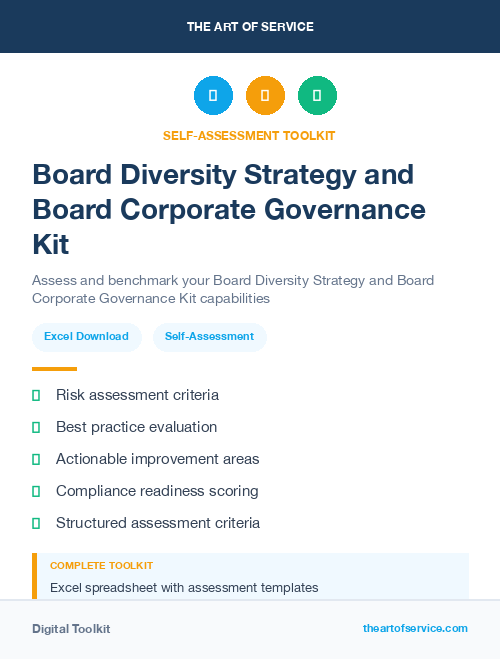 Board Diversity Strategy and Board Corporate Governance Kit