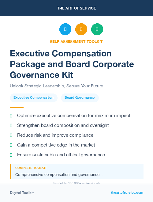 Executive Compensation Package and Board Corporate Governance Kit
