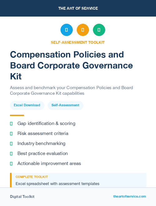 Compensation Policies and Board Corporate Governance Kit