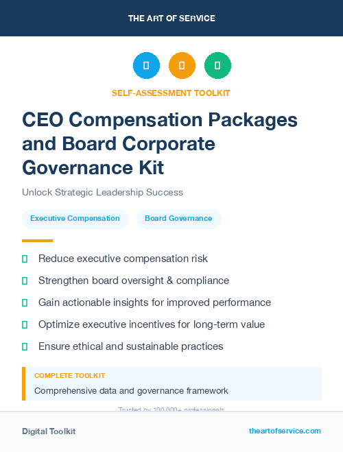 CEO Compensation Packages and Board Corporate Governance Kit