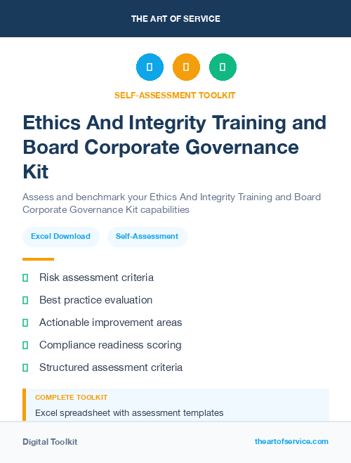 Ethics And Integrity Training and Board Corporate Governance Kit
