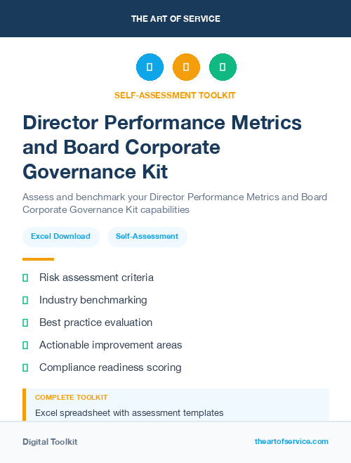 Director Performance Metrics and Board Corporate Governance Kit