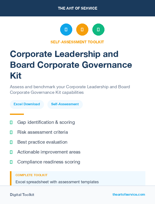 Corporate Leadership and Board Corporate Governance Kit