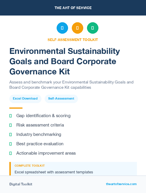 Environmental Sustainability Goals and Board Corporate Governance Kit