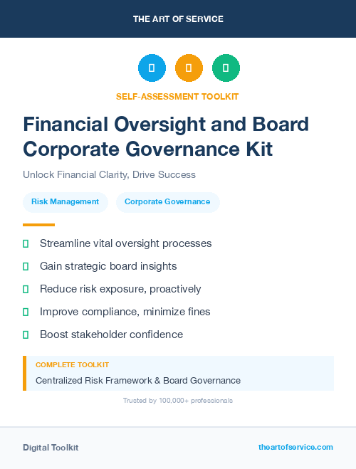 Financial Oversight and Board Corporate Governance Kit