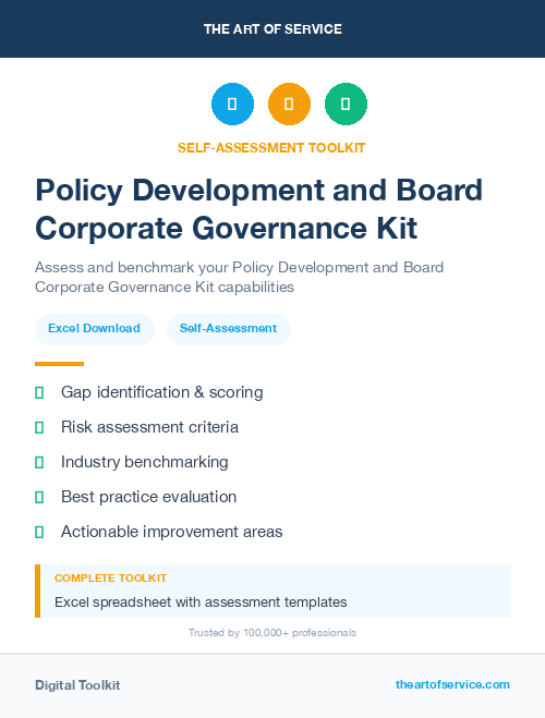 Policy Development and Board Corporate Governance Kit