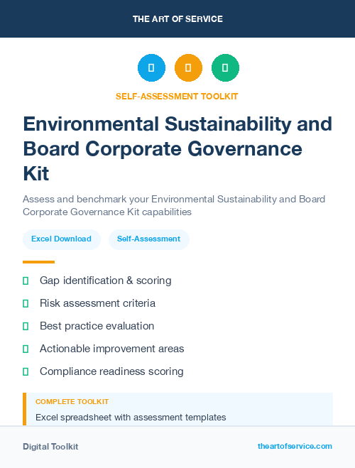 Environmental Sustainability and Board Corporate Governance Kit