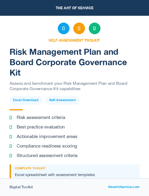 Risk Management Plan and Board Corporate Governance Kit