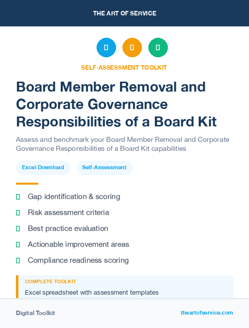 Board Member Removal and Corporate Governance Responsibilities of a Board Kit