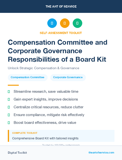 Compensation Committee and Corporate Governance Responsibilities of a Board Kit