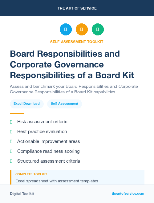 Board Responsibilities and Corporate Governance Responsibilities of a Board Kit