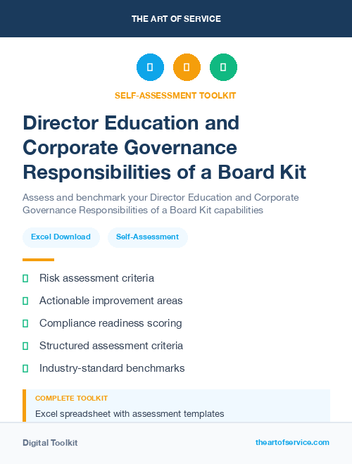Director Education and Corporate Governance Responsibilities of a Board Kit