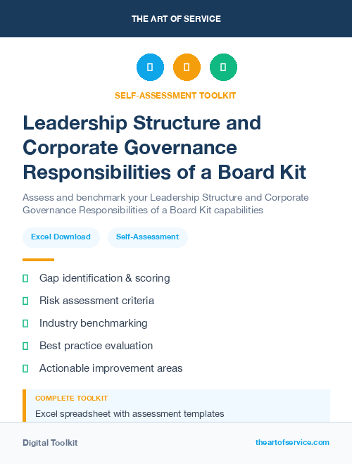Leadership Structure and Corporate Governance Responsibilities of a Board Kit