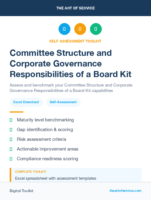 Committee Structure and Corporate Governance Responsibilities of a Board Kit
