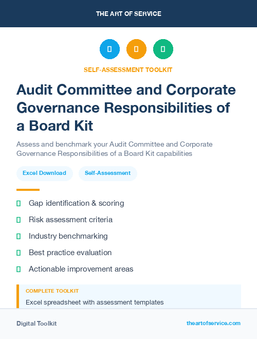 Audit Committee and Corporate Governance Responsibilities of a Board Kit