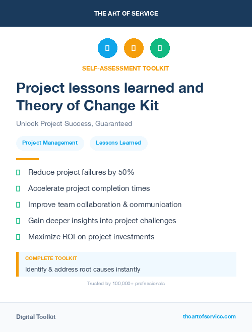Project lessons learned and Theory of Change Kit