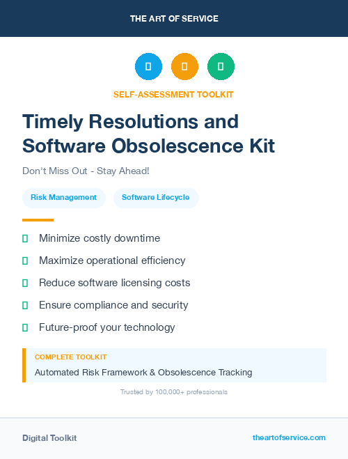 Timely Resolutions and Software Obsolescence Kit