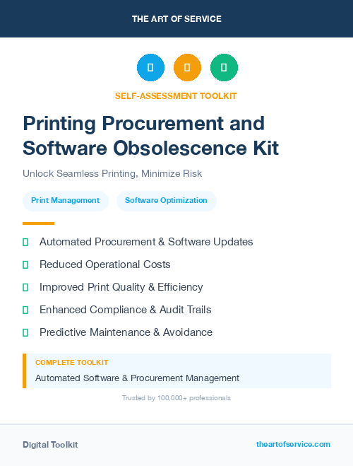 Printing Procurement and Software Obsolescence Kit